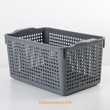 Корзина для хранения «Лофт», 5,3 л, 29,5×18,5×14,5 см, цвет серый