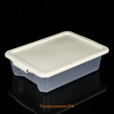 Контейнер для хранения Porter, 8 л, 41×31×11 см, с крышкой, слоновая кость