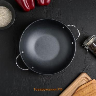 Сковорода-Wok «Мини», 1.4 л, d=20 см, антипригарное покрытие, чёрная