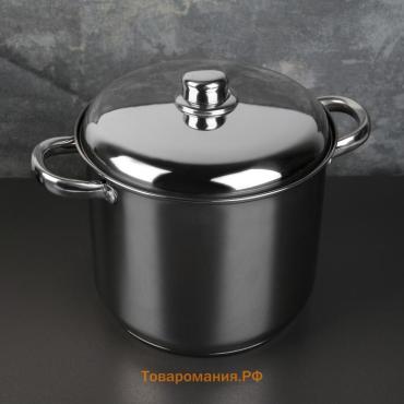 Кастрюля Magistro Grande, 7.1 л, металлическая крышка, капсульное дно, нержавеющая сталь, индукция