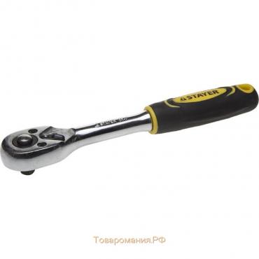 Трещотка STAYER PROFI 27786-1/4, 145 мм, 45 зубьев, 1/4", 8°, CrV