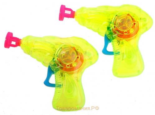 Генератор-пистолет мыльных пузырей «Пистолет световой» с насадкой и флаконом, 50 мл, цвета МИКС