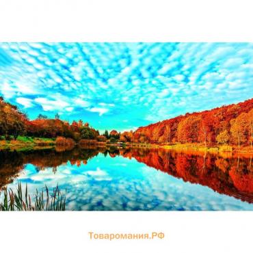 Фотобаннер, 300 × 200 см, с фотопечатью, люверсы шаг 1 м, «Осень на реке», Greengo