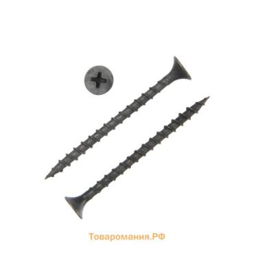 Саморез 3.5×51 мм ТУНДРА PREMIUM, потай, крупная резьба, шлиц PH, фосфатированный, 1 кг