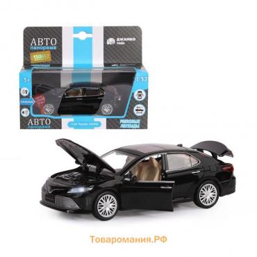 Машина металлическая Toyota Camry, 1:32,инерц, световые и звуковые эффекты, открываются двери, цвет чёрный