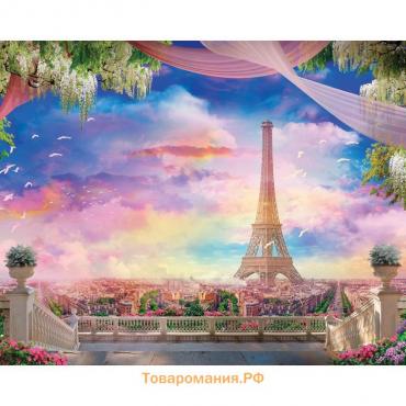 Фотосетка, 250 × 200 см, с фотопечатью, люверсы шаг 1 м, «Вид на Париж», Greengo