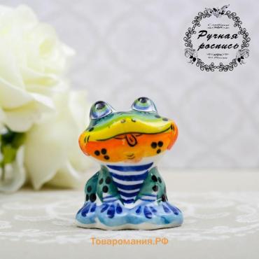 Фигурка фарфор гжель «Лягушка Ква», 5 см