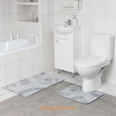Набор ковриков для ванной и туалета «Тига», 2 шт, 50×80 см, 50×40 см