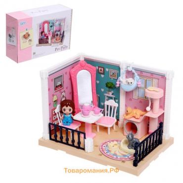 Игрушка «Уютная комната», с куклой, котиками, аксессуарами