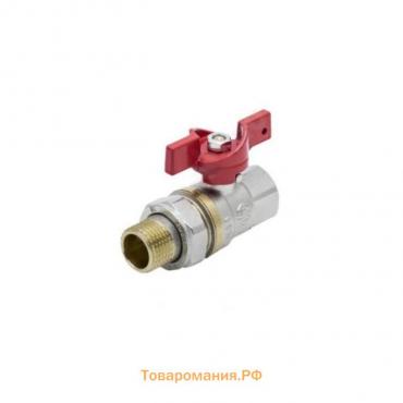 Кран шаровой Aquasfera Euro 1007-03, 1", PN 25, с американкой, бабочка, никелированный