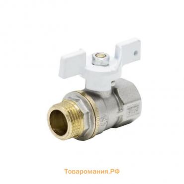 Кран шаровой Aquasfera Standard 1104-01, 1/2", PN 40, внутренняя/наружная, бабочка, никель