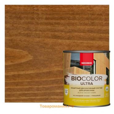 Защитный декоративный состав для древесины NEOMID BioColor ULTRA орех глянцевый 0,9л