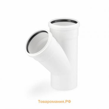 Тройник канализационный REHAU RAUPIANO 11231041002, d=40 x 40 мм, 45°