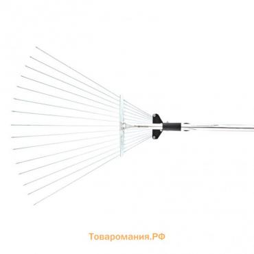 Грабли веерные, проволочные, 15 зубцов, металл, раздвижные, металлический черенок