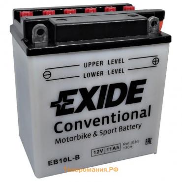 Аккумуляторная батарея Exide 11 Ач EB10L-B (12N10-3B), обратная полярность