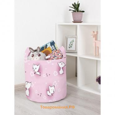 Корзина для игрушек «Цветочные коты, размер 35х35 см