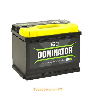 Автомобильный аккумулятор Dominator 60 А/ч, 600 А, 242х175х190, обратная полярность