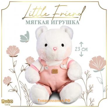 Мягкая игрушка Little Friend, медведь в розовом комбинезоне, 23 см